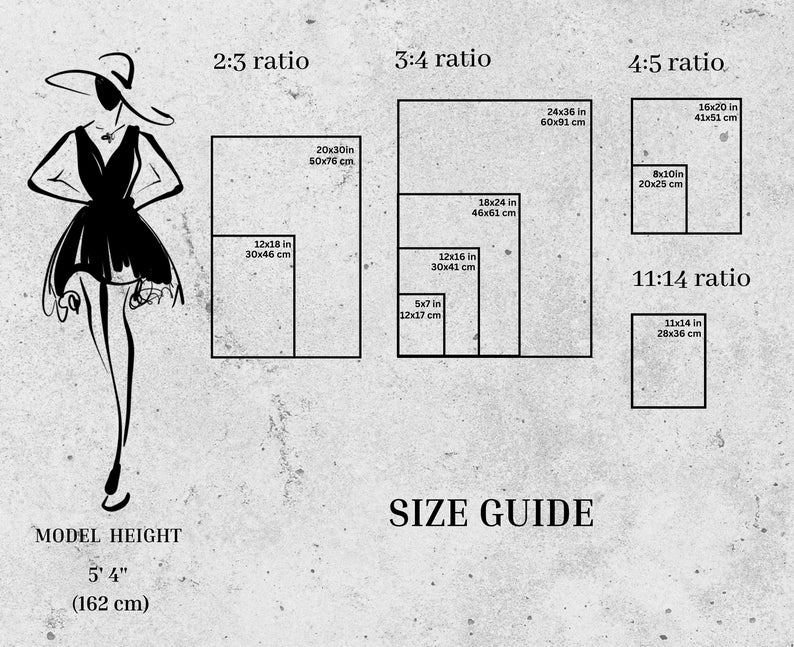 Size Guide for the Paper Poster Print
