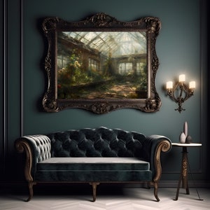 Forgotten Greenhouse Wall Art Print Romantic Lost Place Dark Cottagecore Vintage Nature Reclaim Aestetic Art