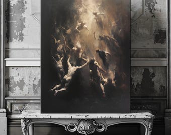 Fall to Hell Leinwanddruck: Gothic Horror, Makaberes Renaissance Dekor