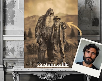 Sasquatch Canvas Print Vintage Photograph Cryptid Bigfoot Print