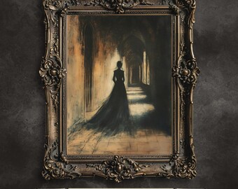 Gothic Wizard School Print – Haunted Halls, Dark Academia (Digital Download)