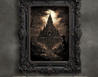 Dark Witch Kathedrale Kunstdruck Gothic Occult Schloss Wanddeko