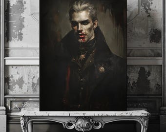 Vampire Lord Canvas Print: Spooky Gothic Halloween Wall Art