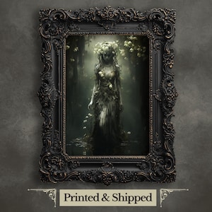 Göttin des Wassers Wall Art Print Heidnische Malerei Vintage Dark Academia Print Dark ästhetisch Raumdekor Gothic Okkult-Hexerei Print