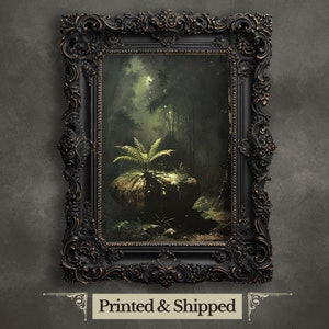 Dark Academia Fern Print: Gothic Woodland Wall Art