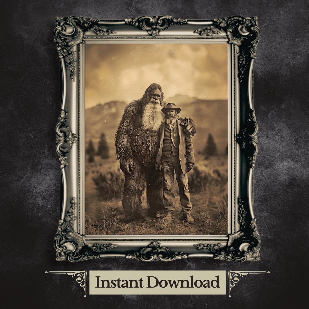 Bigfoot Printable Wall Art Vintage Photograph Cryptid Sasquatch Print ...