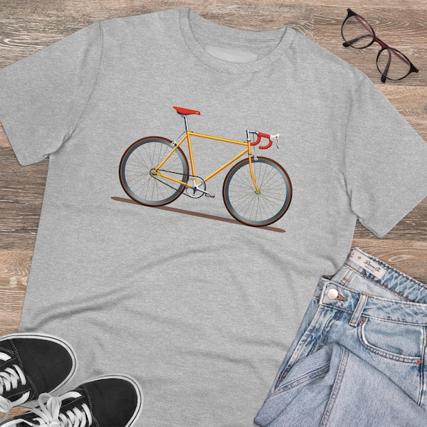 Road bike t-shirt made from organic cotton, road bike shirt, bicycle shirt, organic organic t-shirt