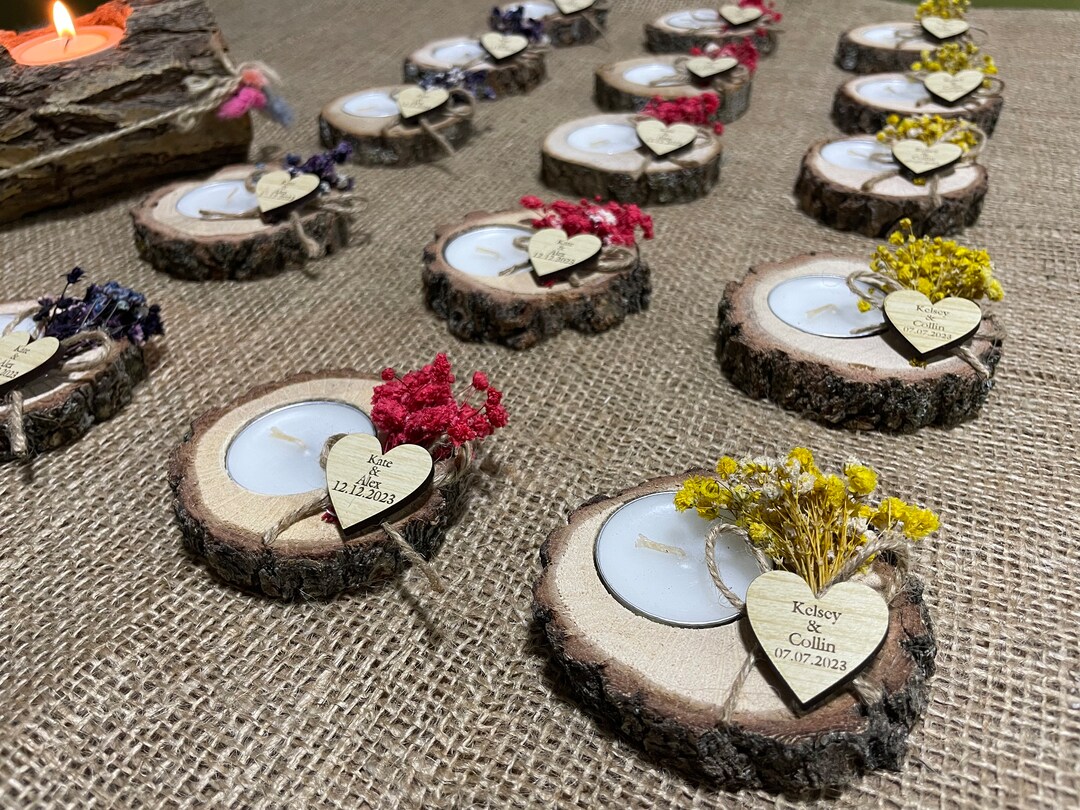 50 Pcs, Candle Favors, Wedding Favors for Guests in Bulk, Rustic ...
