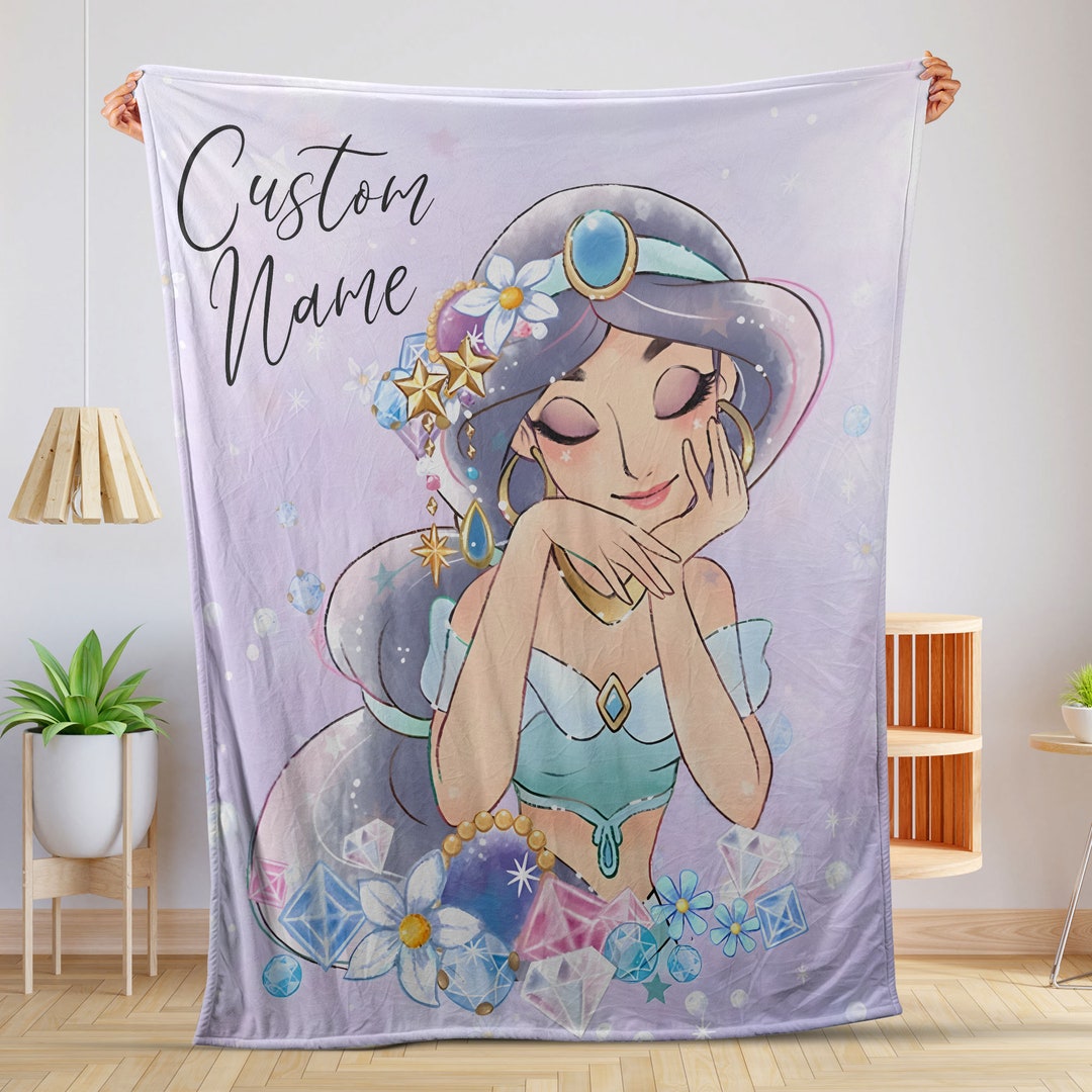 Customized Disney Princess Jasmine Blanket Birthday Gift for Etsy