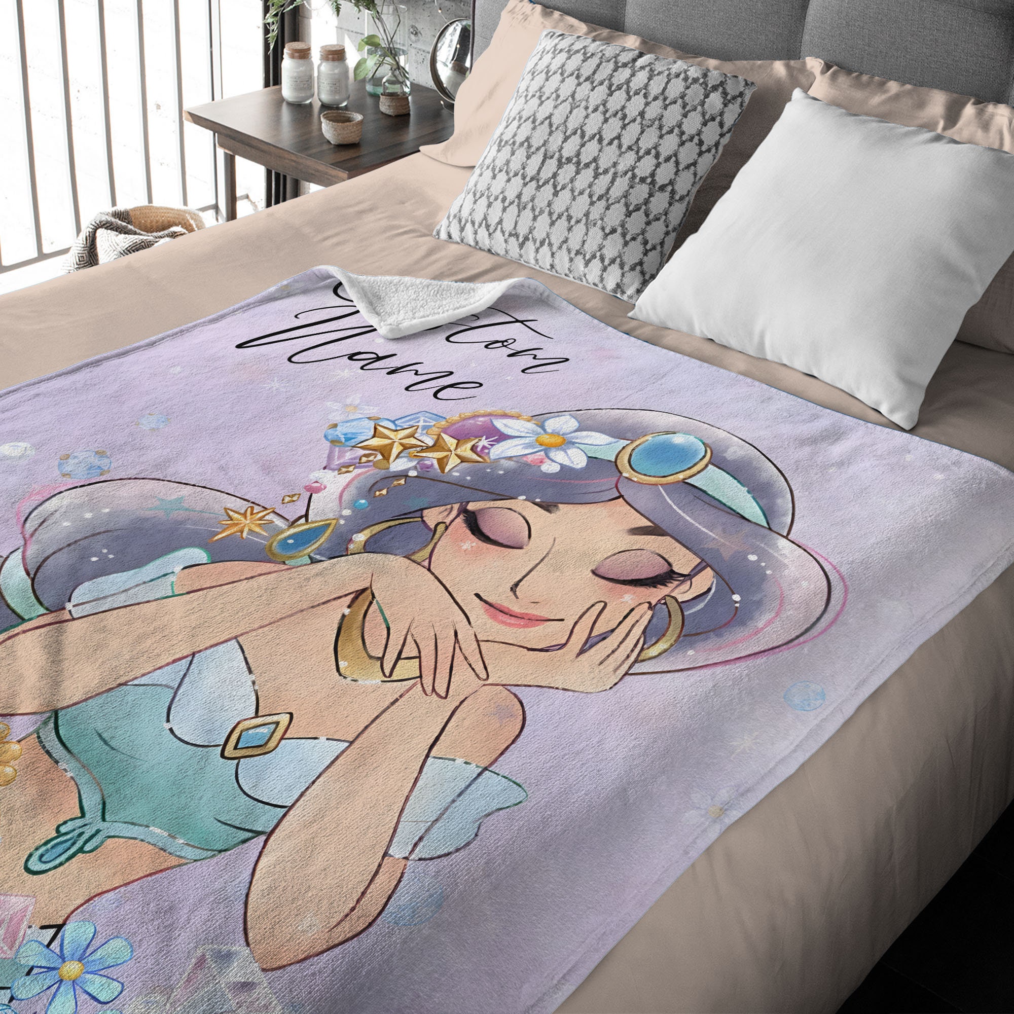 Customized Disney Princess Jasmine Blanket Birthday Gift for Etsy