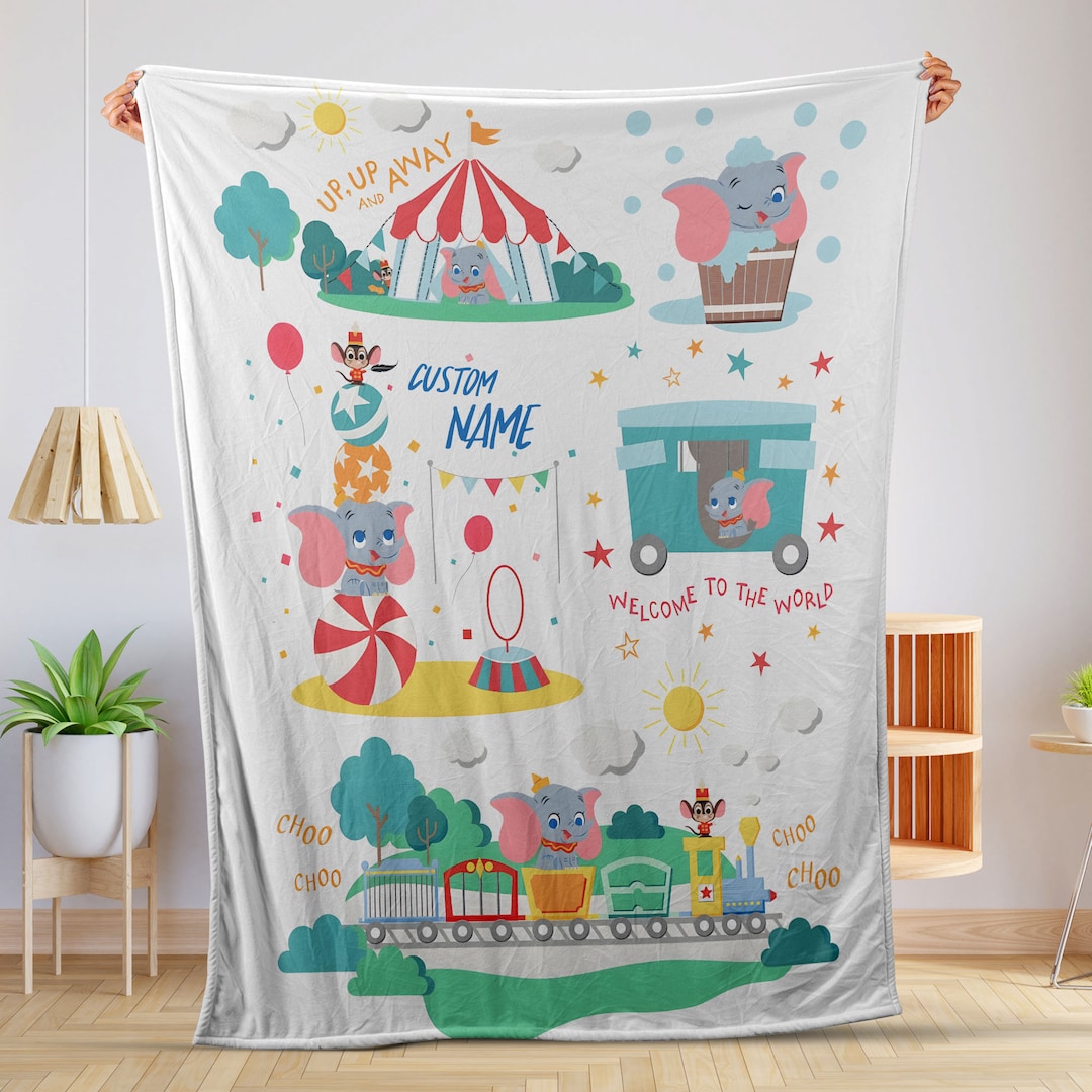 Dumbo and Mrs Jumbo Blanket Dumbo Elephant Fleece Blanket Etsy