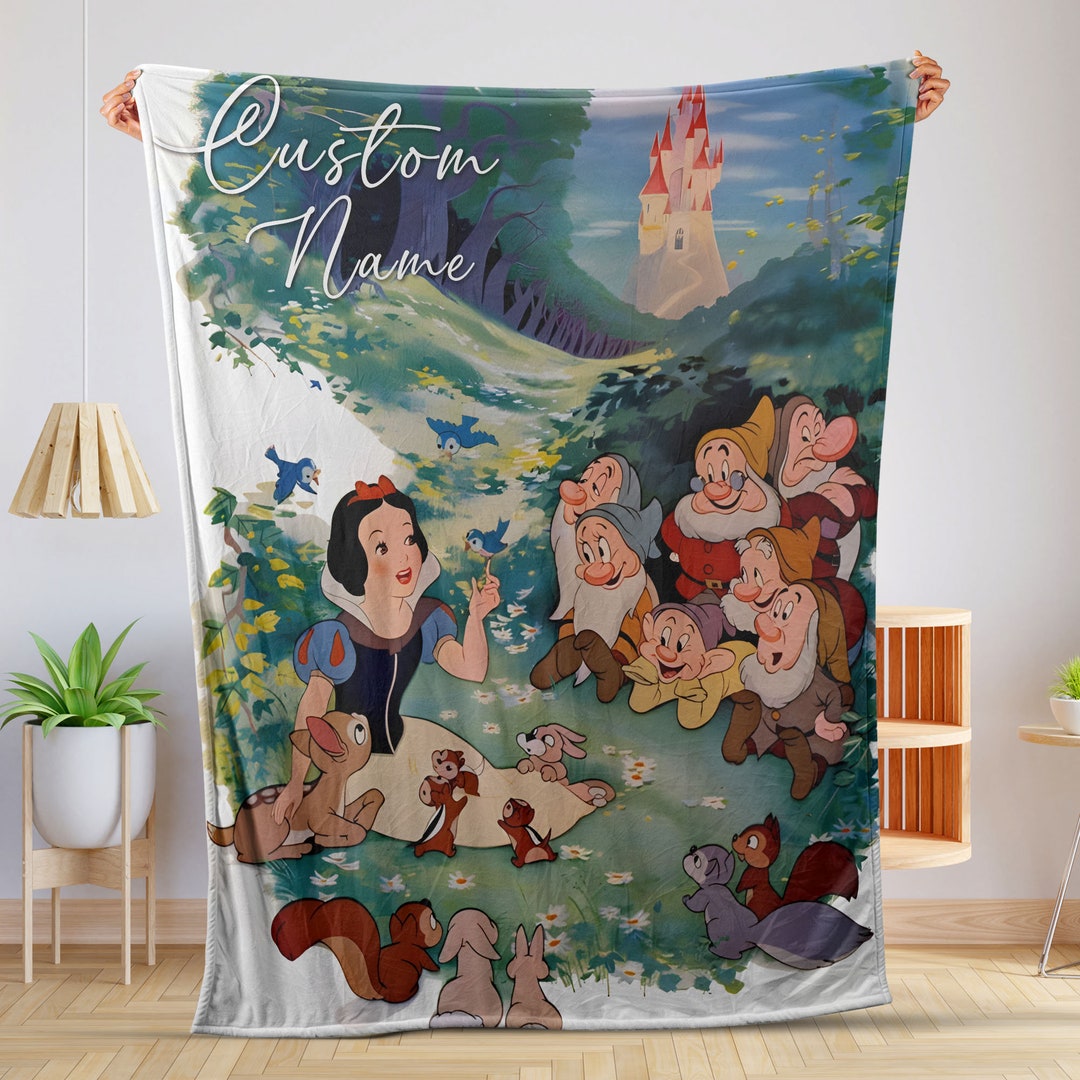 Custom Name Disney Snow White Blanket Personalized Snow White Etsy