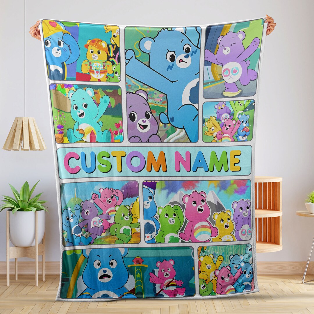 Personalized Care Bears Blanket Custom Name Care Bears Fleece Etsy