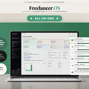 Freelancer OS Germany | All-in-one freelancer tool for accounting, invoicing, taxes & projects | Instant download