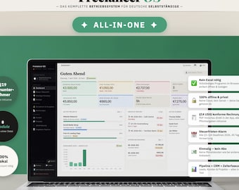 Freelancer OS Germany | All-in-one freelancer tool for accounting, invoicing, taxes & projects | Instant download