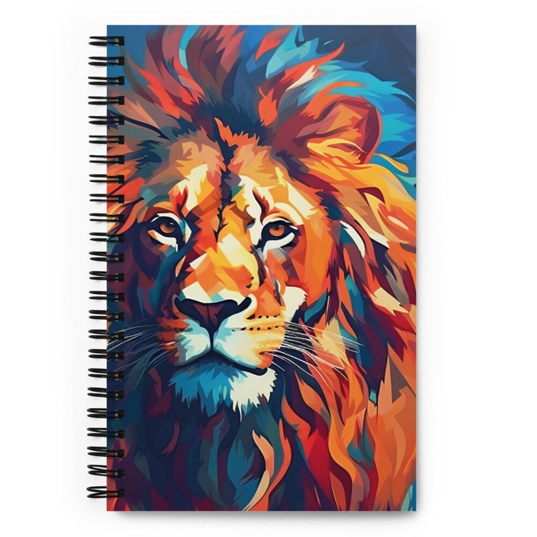 LION NOTEBOOK || Lion Spiral Notepad - Etsy