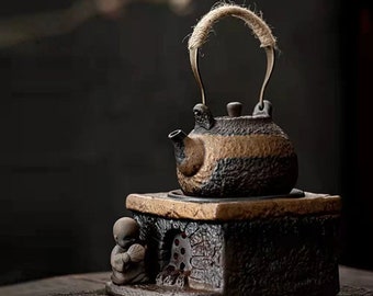 Japanischer warmer Teekocher Teekanne Heizbasis Retro Teewärmer Teekanne Keramik Kung Fu Teeset warmes Teeset
