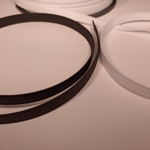 Ribbed elastic 1cm wide black or white sold in 3 meters image 4