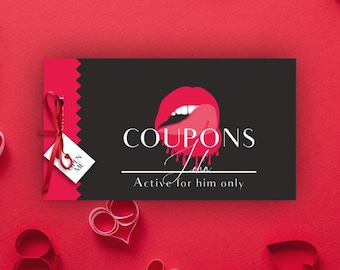 Couples Love Coupons Printable – Romantic & Playful Date Night Cards Gift for Him or Her