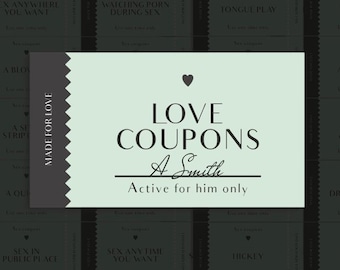 Couples Love Coupons Printable – Romantic & Playful Date Night Cards Gift for Him or Her