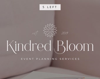 Floral Logo Design, Complete Brand Identity Package, Logo Template, Feminine, Flower Branding, Semi-Custom Brand Kit, Pre-Made Logo Kit