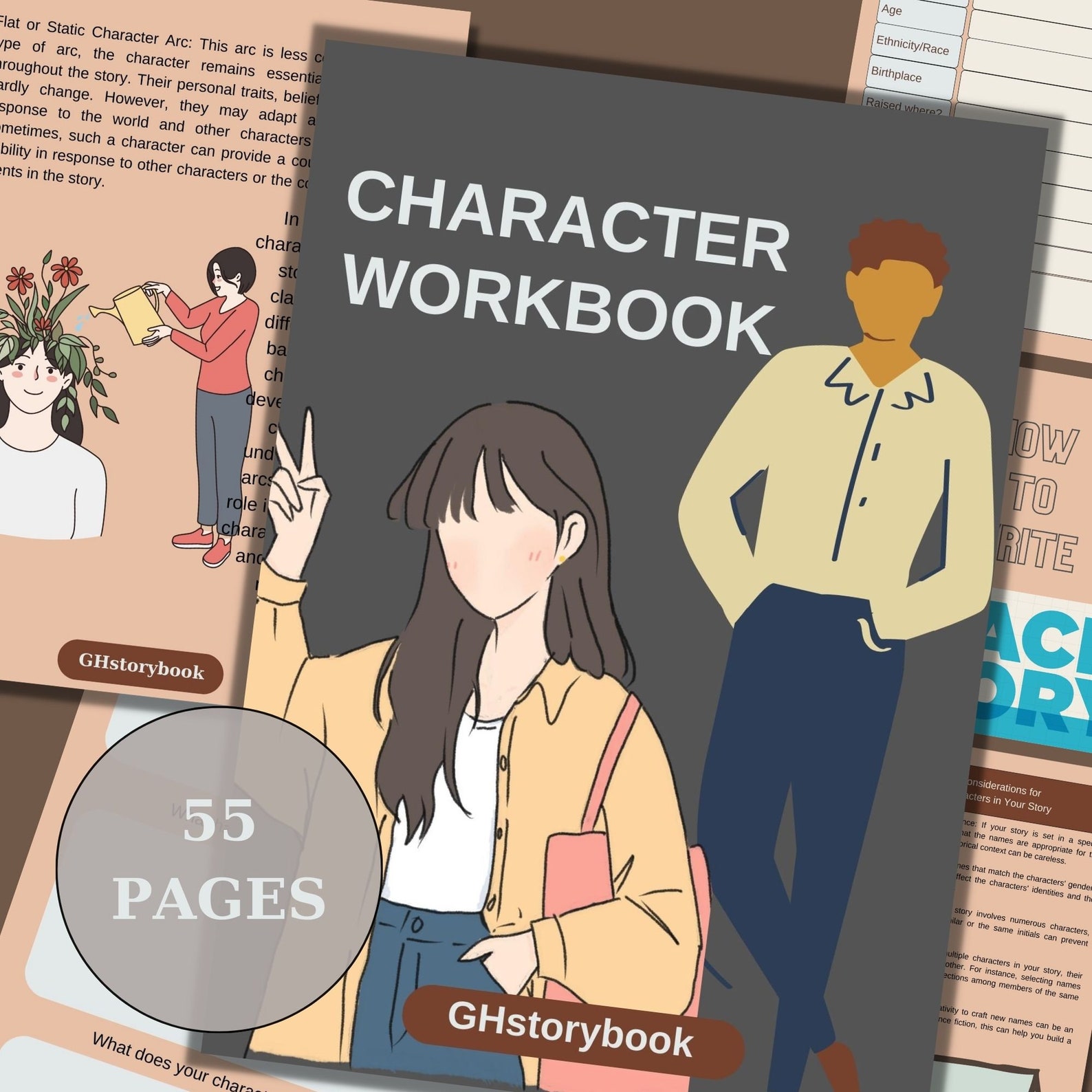 Character Workbook ,character Profile, Digital or Printable Writing