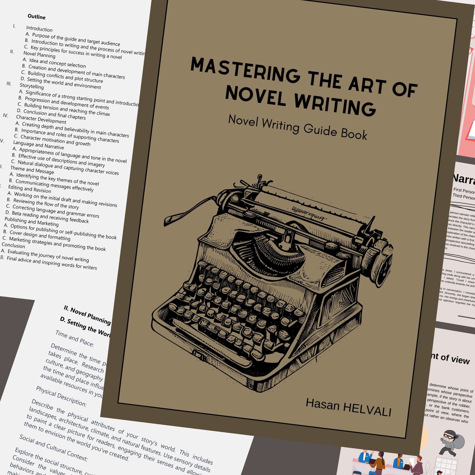 Novel Writing Book, Character Analysis, Character Workbook Digital or