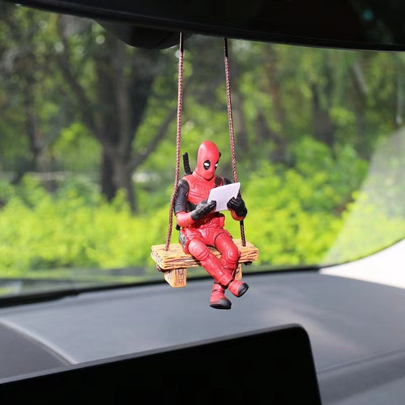 Deadpool Car Rear View Mirror Hanging Pendants/ Deadpool Figure Car  Dashboard Decor Ornaments / Marvel Car Interior Accessories Charms Gifts 