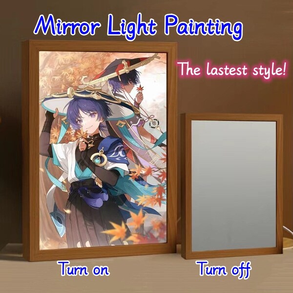 Personalized Newest Mirror LED Light Painting Shadow Box / Anime Characters Sketch Night Light for Bedroom / USB Photo Picture Lamps Gifts