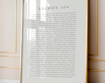 Salmos 104 Cuadro Cristiano Digitaler Download, Spanischer Bibelversdruck, minimalistische Schriftwandkunst, Promesas de Dios druckbares Dekor