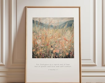 Love Bible Verse Printable, Floral Christian Wall Art (Digital Download)