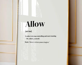 Allow Definition Print | Inspirational Quote Wall Art (Digital Download)