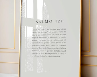 Salmo 121 Spanischer Bibelvers Druck, religiöses Wohndekor (digitaler Download)