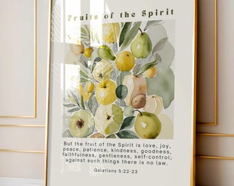 Früchte des Geistes Druck, Bibel-Vers-Wandkunst (Digitaler Download)