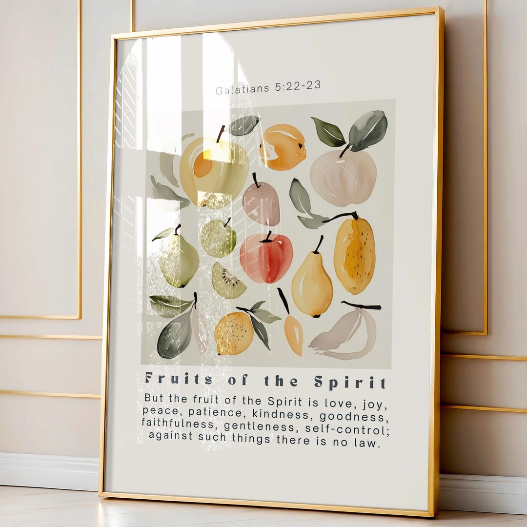 Fruits of the Spirit Wall Art Galatians 5:22-23 Bible Verse Printable ...