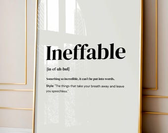Unaussprechliche Definition Wand Kunst Druck | Inspirierende Zitate | Motivierendes Poster | Dankbarkeit Decor | Positive Affirmation | Büro Wandkunst
