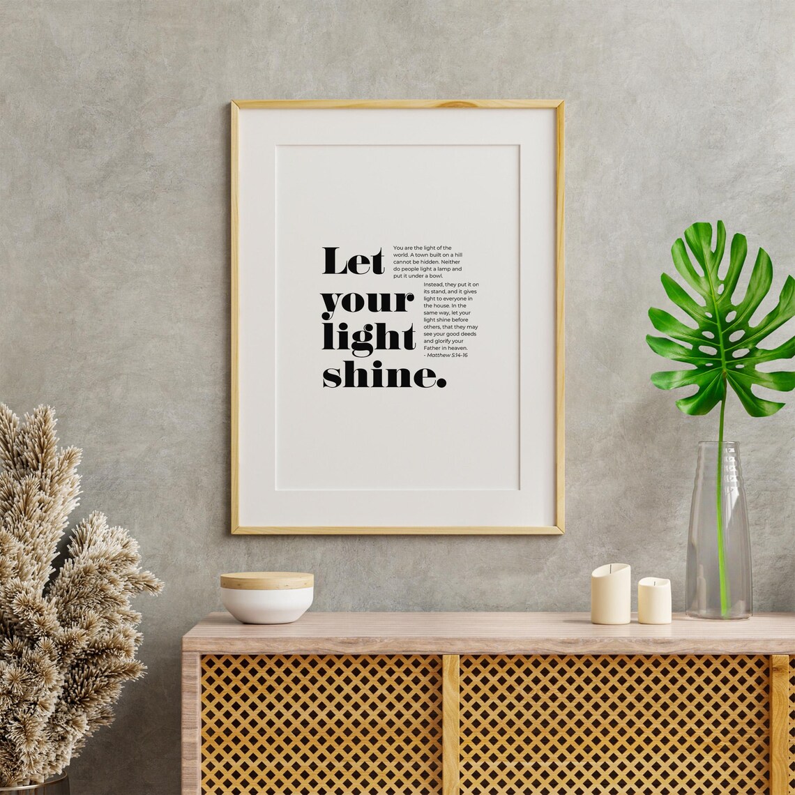 Let Your Light Shine | Bible Verse Wall Art | Inspirational Christian ...