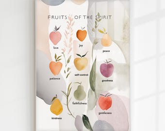 Fruit of the Spirit Print, Christian Scripture Wall Art (Digital Download)