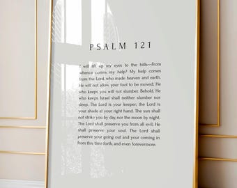Psalm 121 Scripture Art Print, Christian Home Decor (Digital Download)