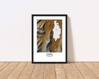 Catbells Map Print - Topographic Relief Map - Lake District - England - Wall Art