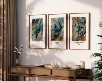 Three Peaks Bundle Buy - Ben Nevis / Scafell Pike / Yr Wyddfa (Snowdon)   - Topographic Relief Maps - Wall Art