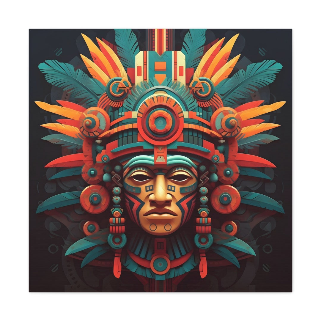 Canvas Art Print Aztec King - Etsy