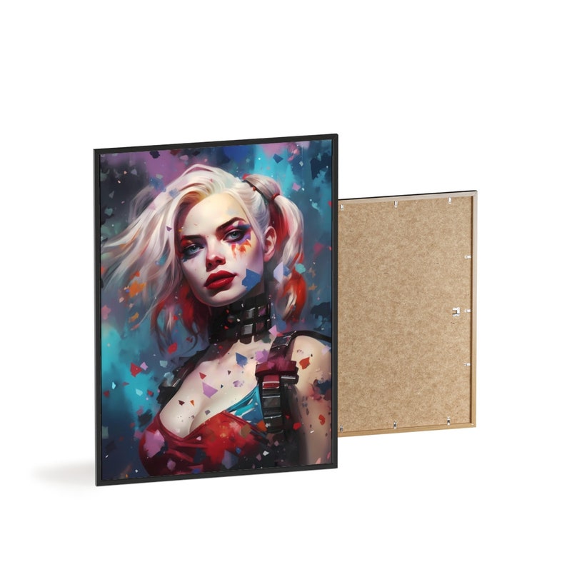 Poster sur toile Harley Quinn et Joker - Décoration murale - Pour salon, chambre à coucher - 30 x 45 cm