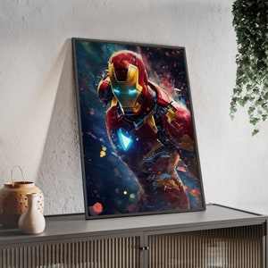 Ironman - Poster with wooden frame