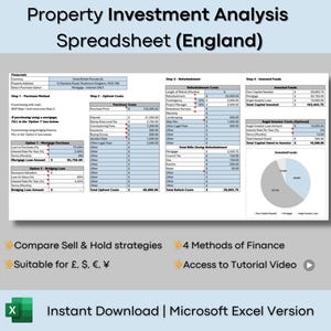 Property Spreadsheet, England Investment Analysis | Microsoft Excel Buy-to-Let HMO