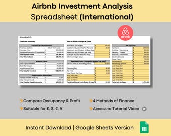 International Airbnb Investment Analysis Spreadsheet - Google Sheets (Digital Download)