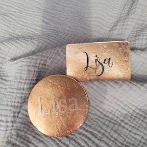targhetta con nome personalizzabile / oro rosa
