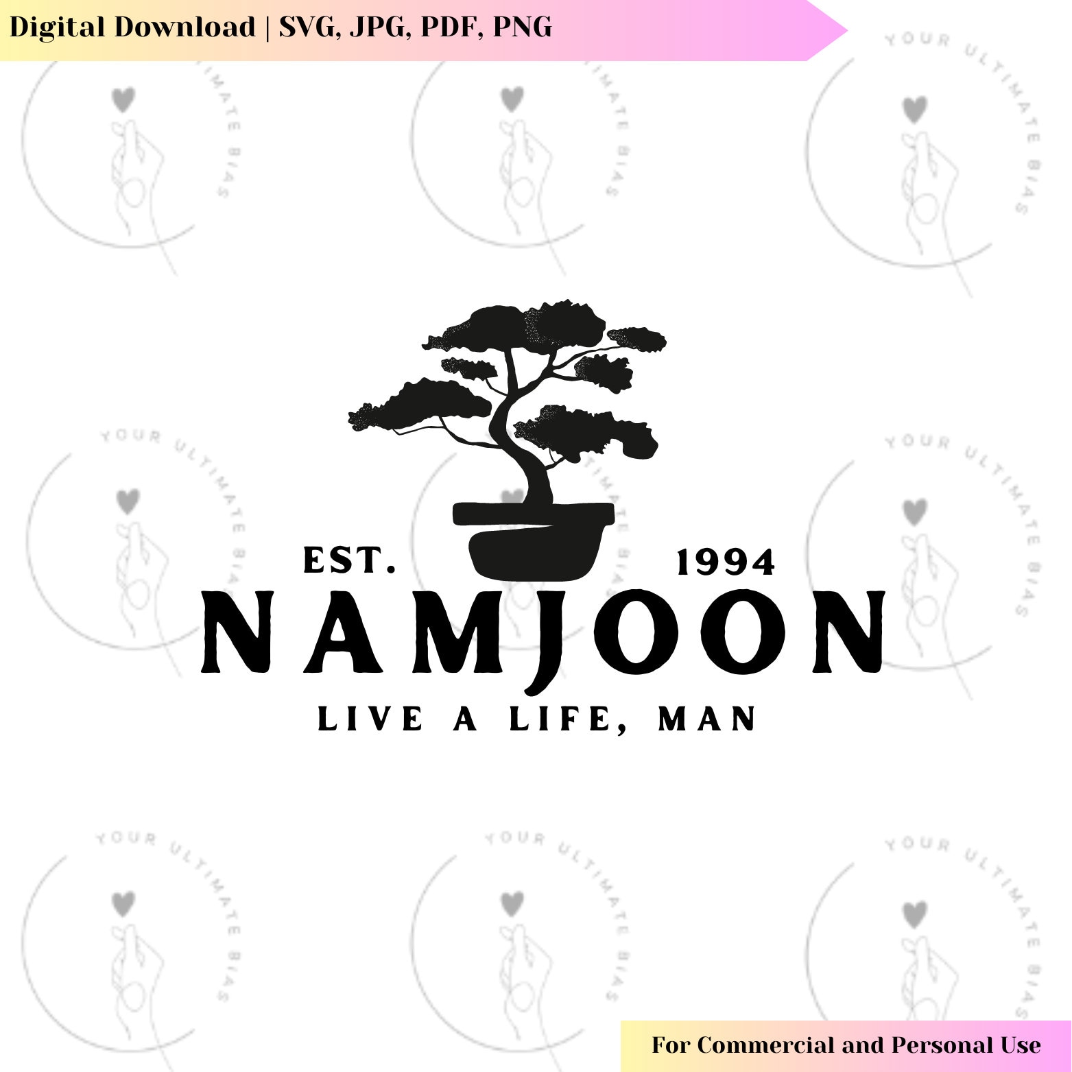 BTS Kim Namjoon Vector | BTS SVG | Kpop Design