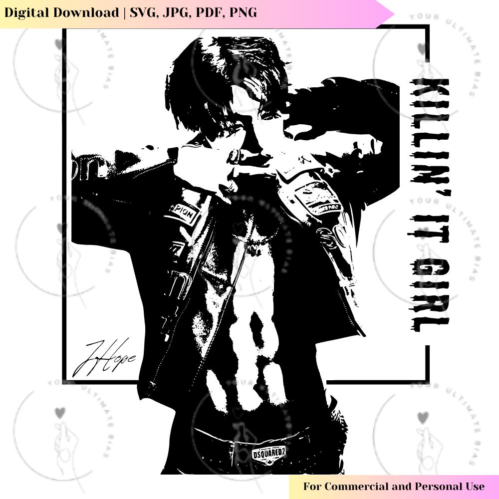BTS J-hope Killin' It Girl Vector | BTS SVG | Kpop Design - Etsy