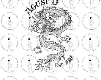 Agust D Dragon Vector | BTS SVG | Kpop Design